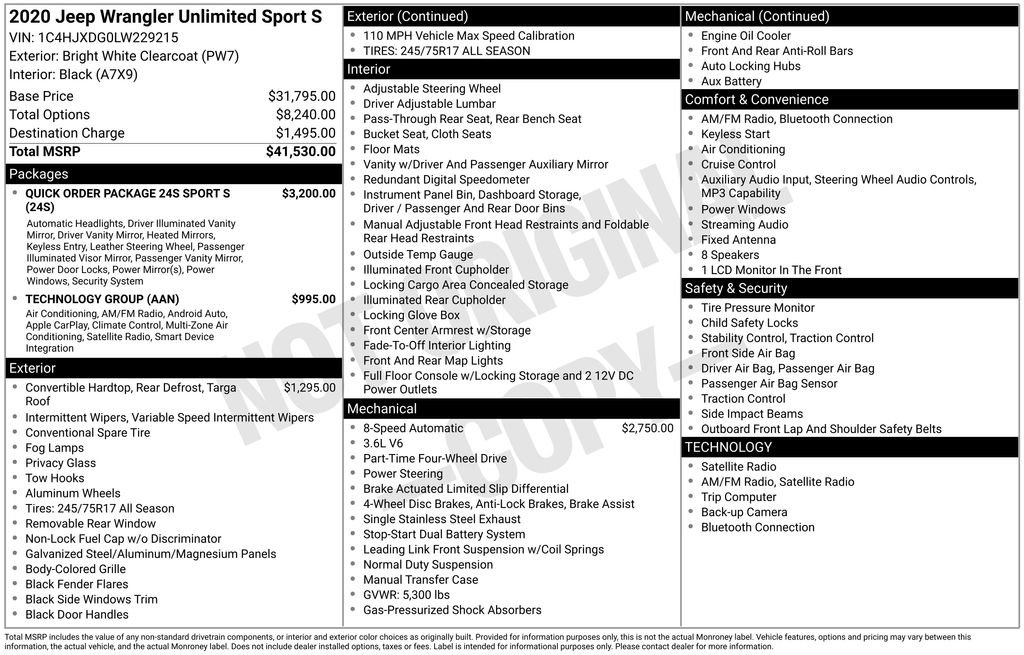 Used 2020 Jeep Wrangler Unlimited Sport S image 28