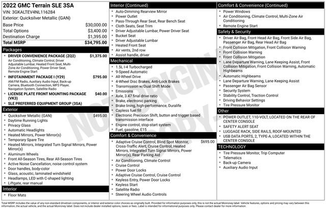 Used 2022 GMC Terrain SLE w/ Driver Convenience Package image 69