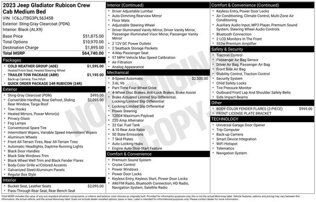 Used 2023 Jeep Gladiator Rubicon w/ Cold Weather Group image 63