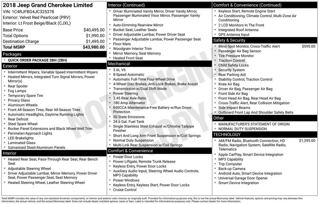 Certified 2018 Jeep Grand Cherokee Limited image 40