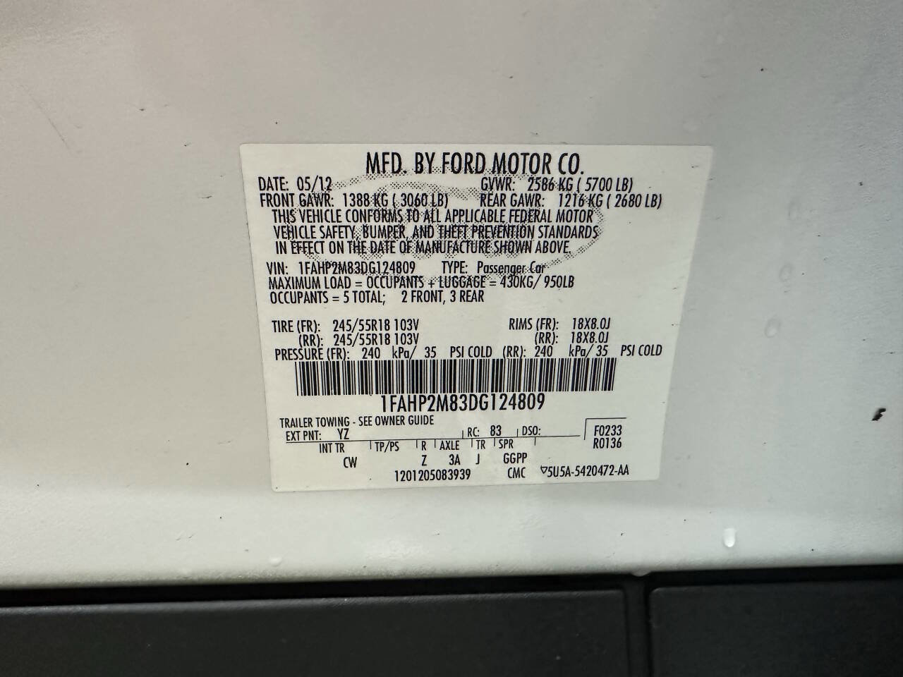 Used 2013 Ford Taurus Police Interceptor AWD w/ Police Interior Upgrade Pkg image 27