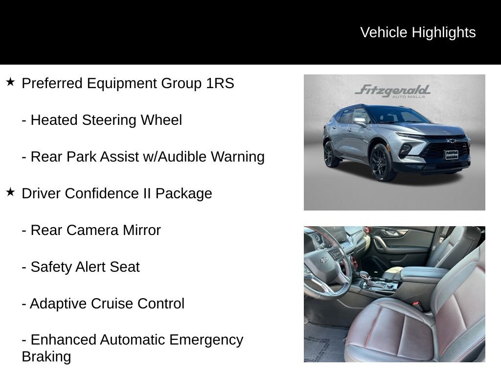 Used 2023 Chevrolet Blazer RS w/ Driver Confidence II Package image 9