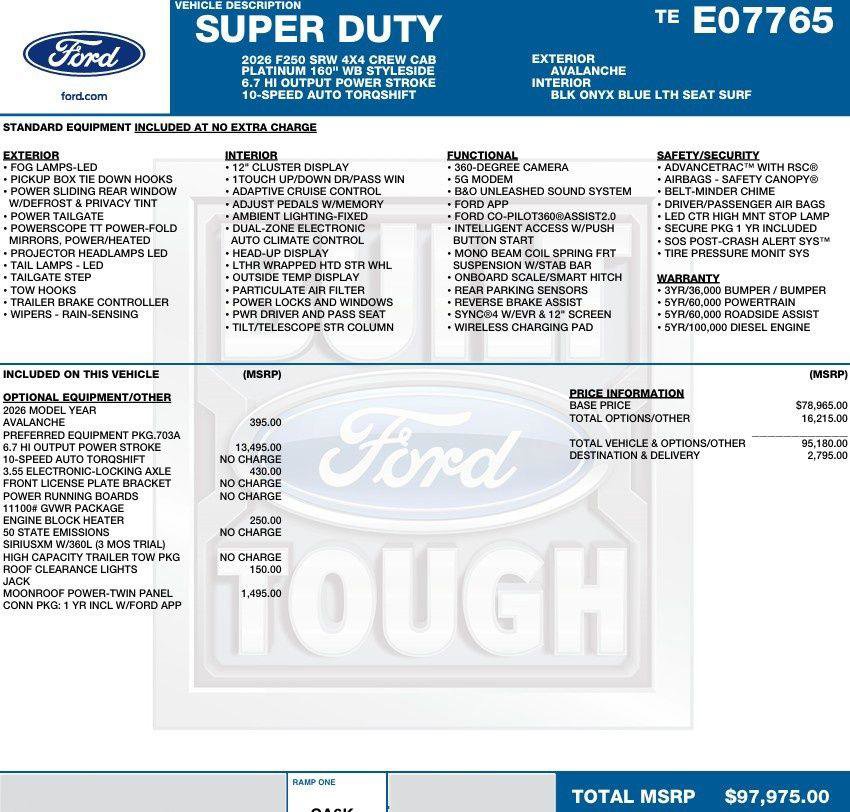 New 2026 Ford F250 Platinum image 2