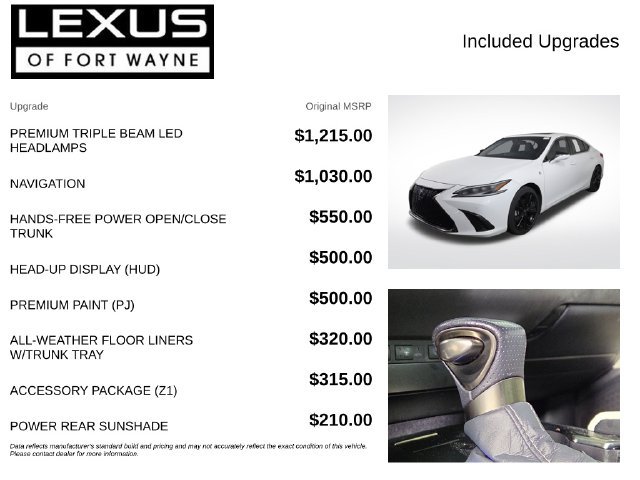 Certified 2023 Lexus ES 350 F Sport w/ Accessory Package (Z1) FWD image 4