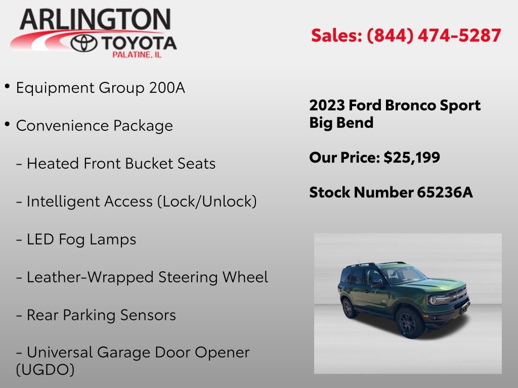 Used 2023 Ford Bronco Sport Big Bend w/ Convenience Package AWD/4WD image 2