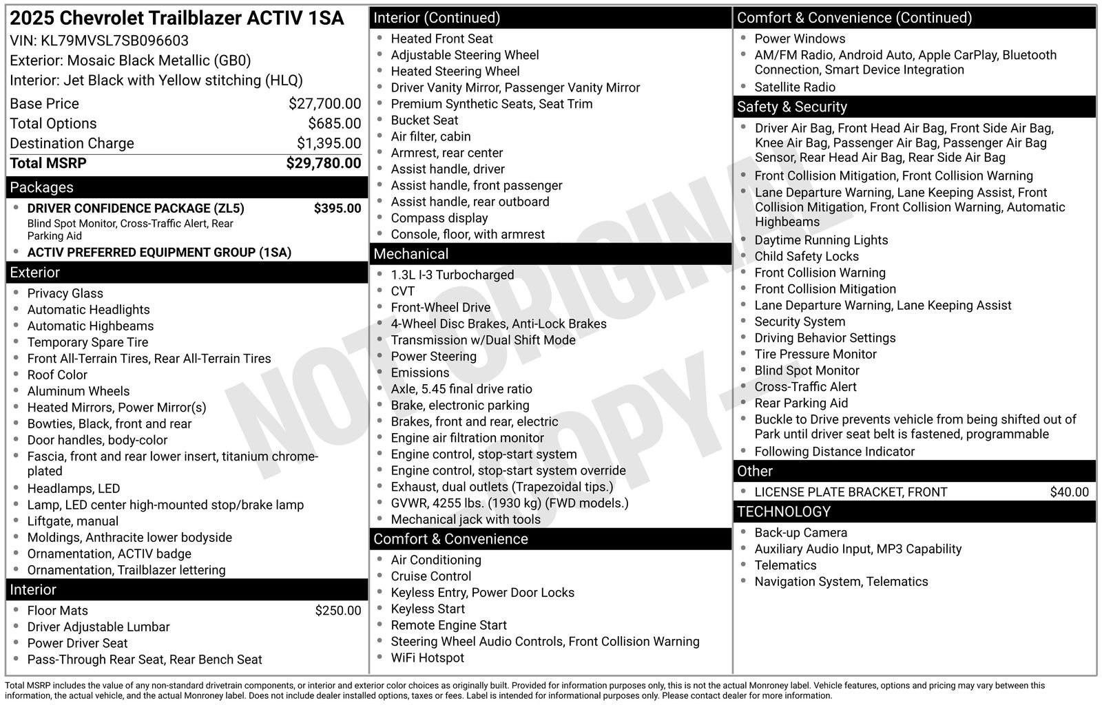 Certified 2025 Chevrolet TrailBlazer ACTIV w/ Driver Confidence Package FWD image 36