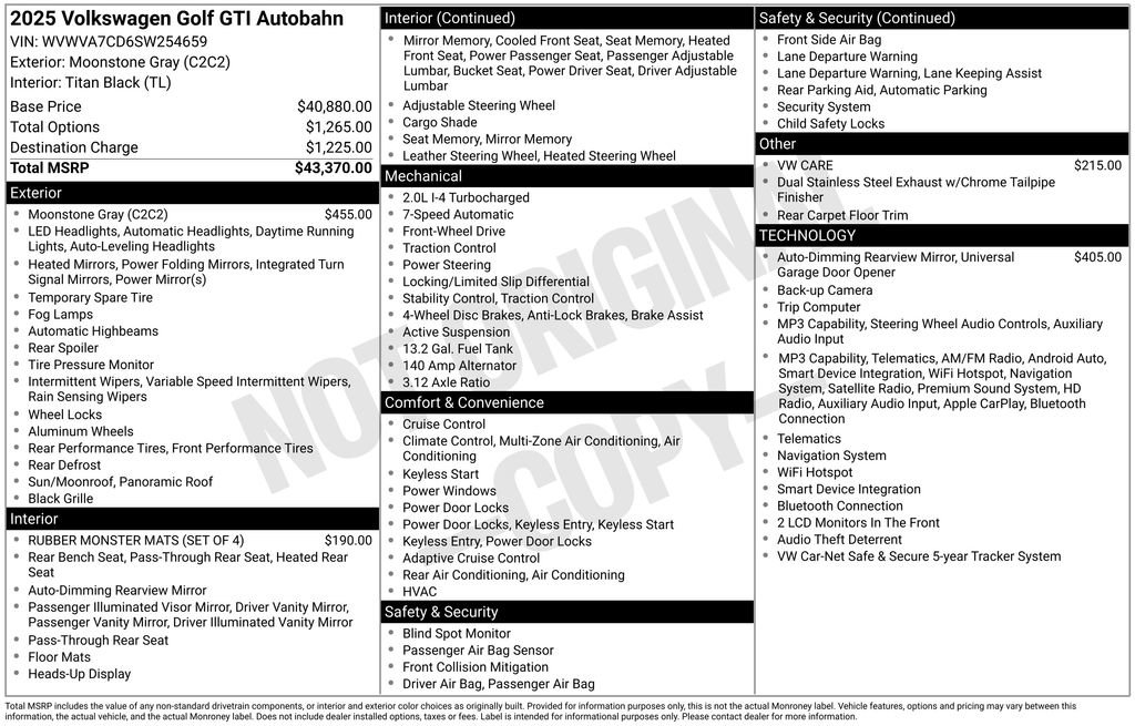 Certified 2025 Volkswagen GTI Autobahn FWD image 17