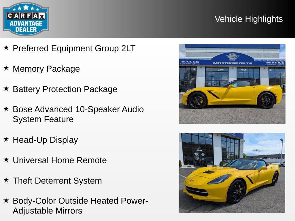 Used 2015 Chevrolet Corvette Stingray Convertible w/ 2LT Preferred Equipment Group RWD image 4
