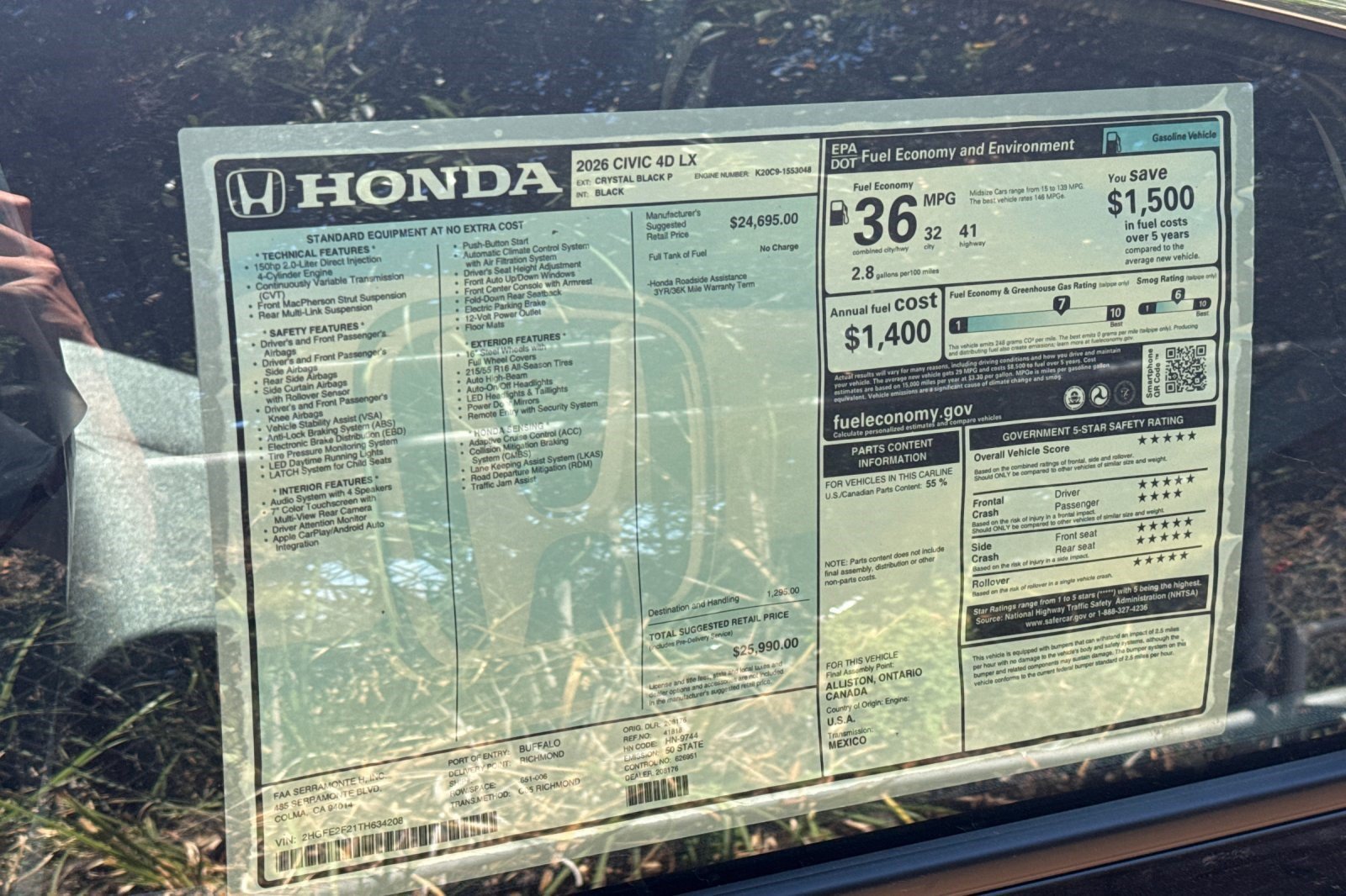 New 2026 Honda Civic LX image 31