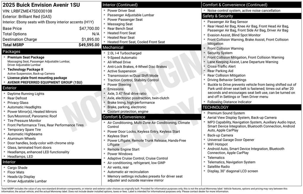 Certified 2025 Buick Envision Avenir AWD/4WD image 45