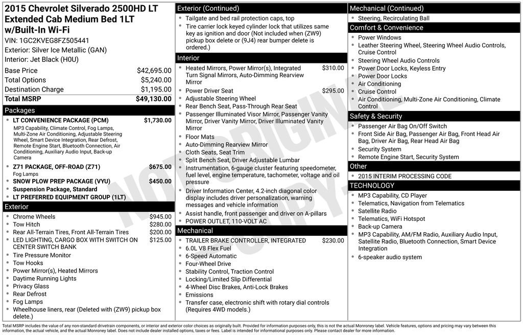 Used 2015 Chevrolet Silverado 2500 LT w/ LT Convenience Package AWD/4WD image 36