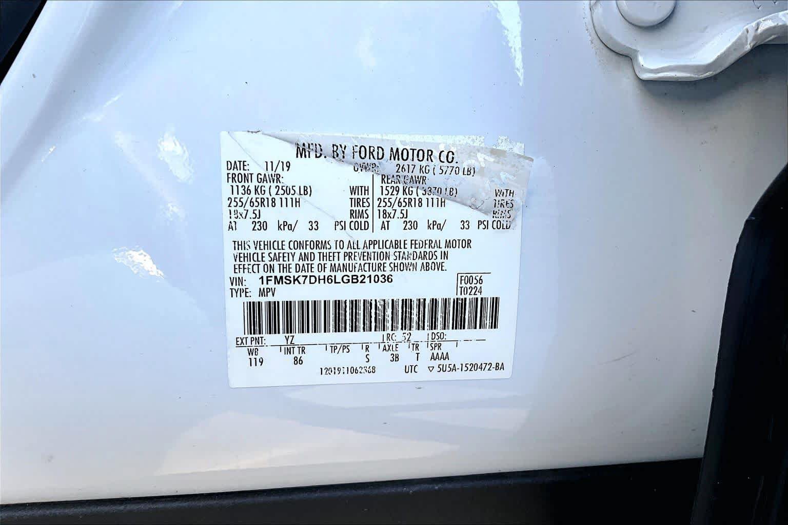 Certified 2020 Ford Explorer XLT RWD image 37
