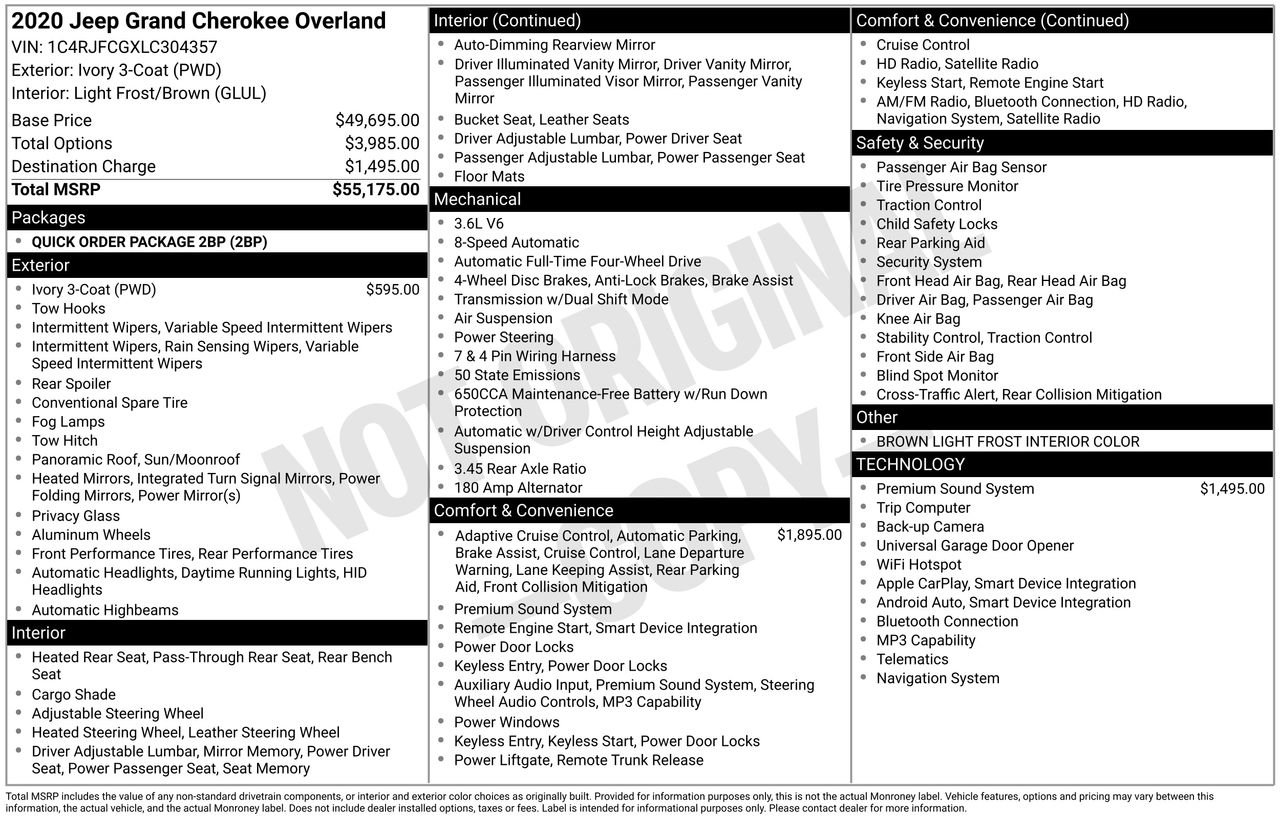 Used 2020 Jeep Grand Cherokee Overland image 54