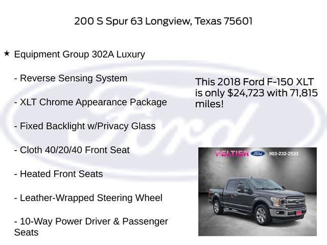 Used 2018 Ford F150 XLT w/ Equipment Group 302A Luxury image 10