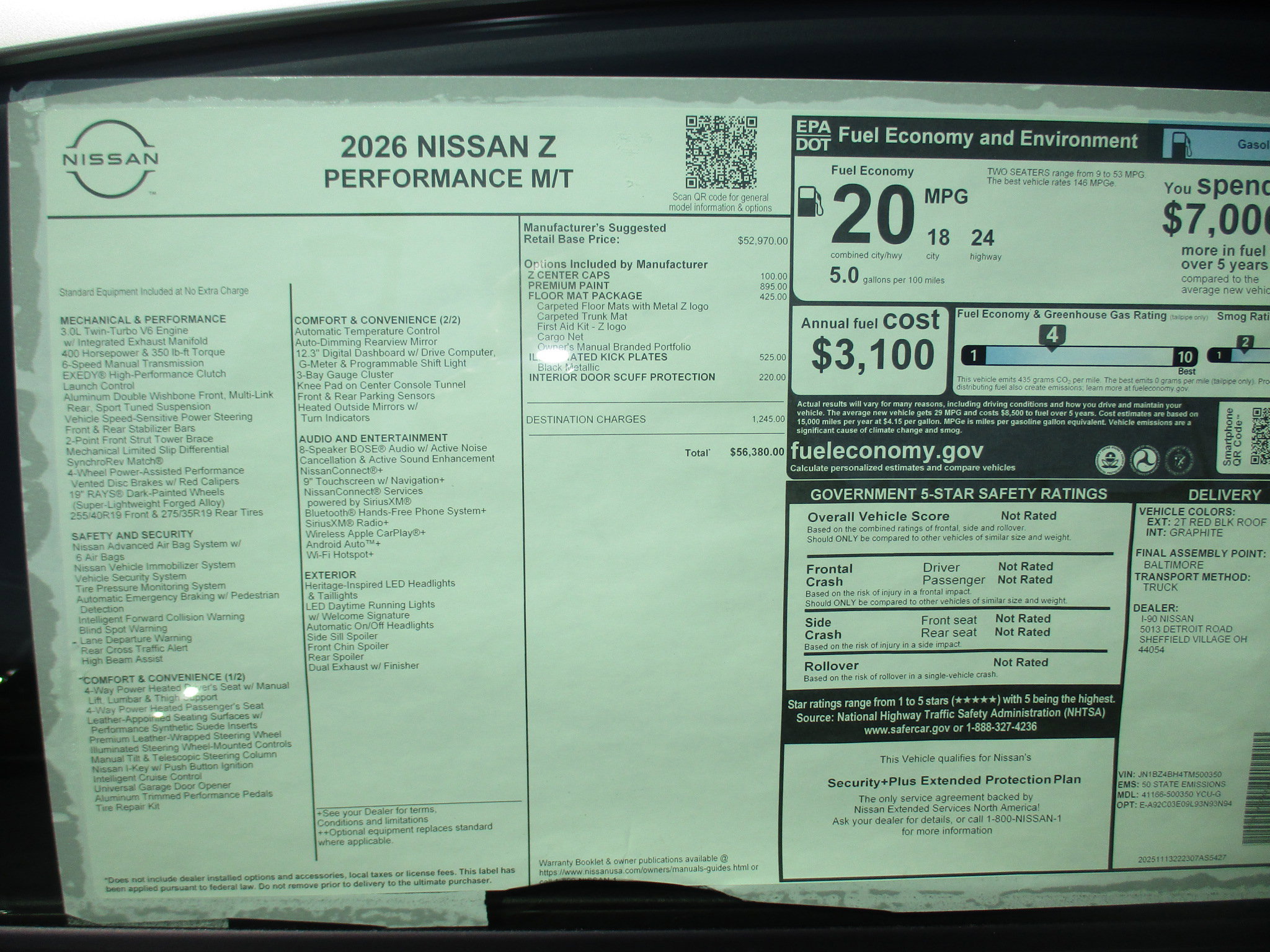 New 2026 Nissan Z Performance w/ Floor Mat Package RWD image 9