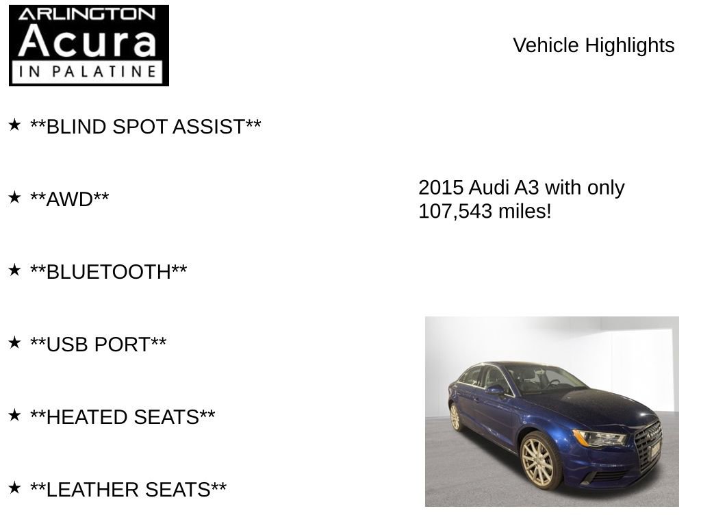 Used 2015 Audi A3 2.0T Premium Plus AWD/4WD image 8