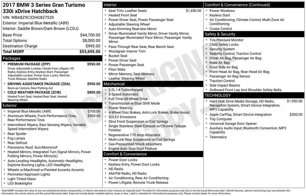 Used 2017 BMW 330i Gran Turismo xDrive image 41