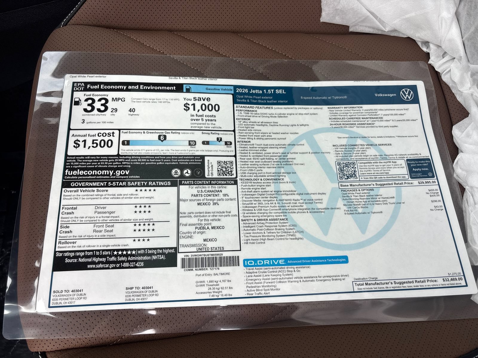 New 2026 Volkswagen Jetta SEL FWD image 21