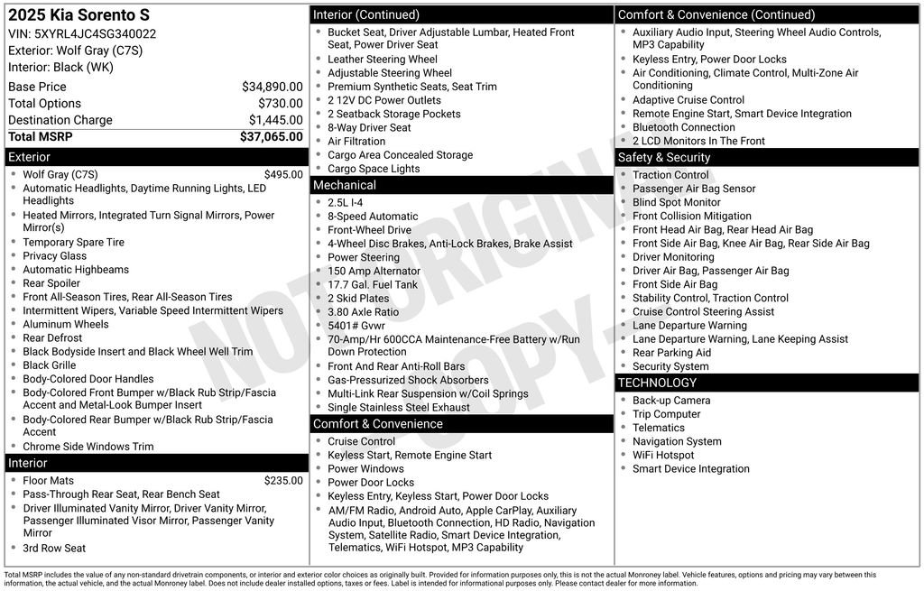 Used 2025 Kia Sorento S image 30