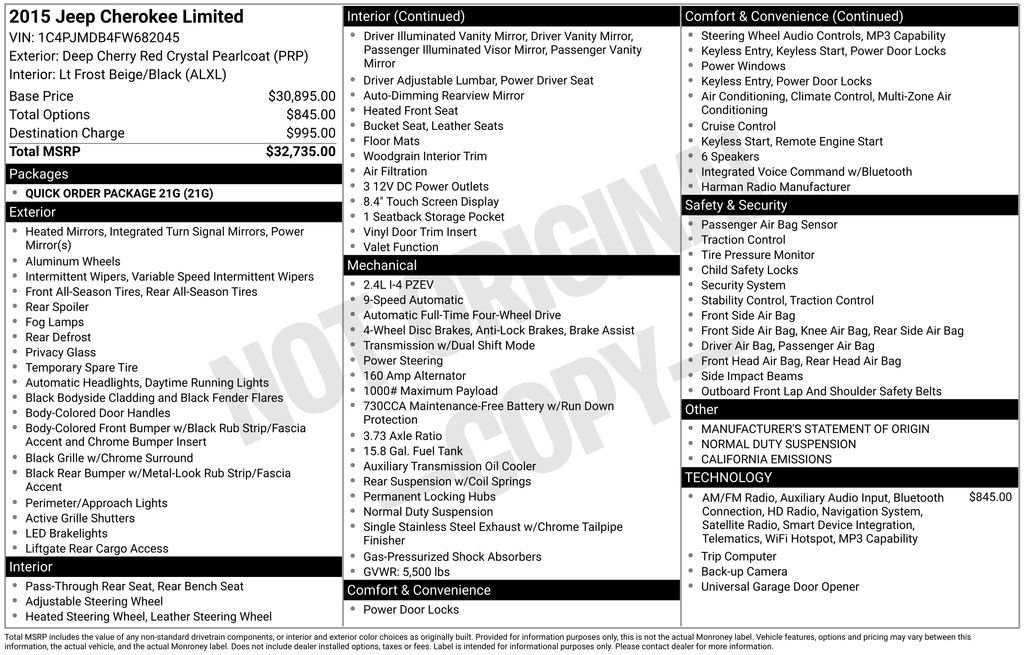 Used 2015 Jeep Cherokee Limited image 29