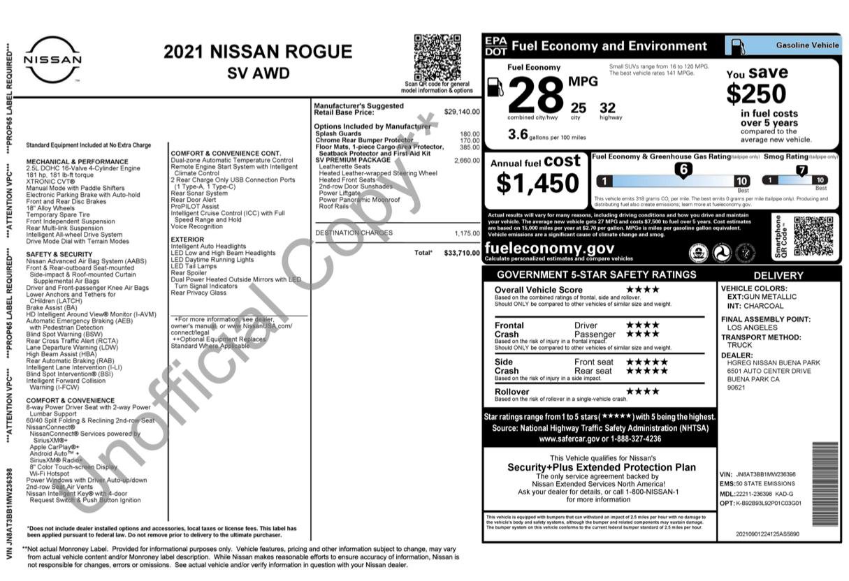 Used 2021 Nissan Rogue SV w/ Premium Package AWD/4WD image 2