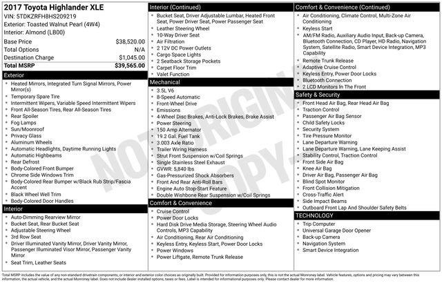Used 2017 Toyota Highlander XLE image 48