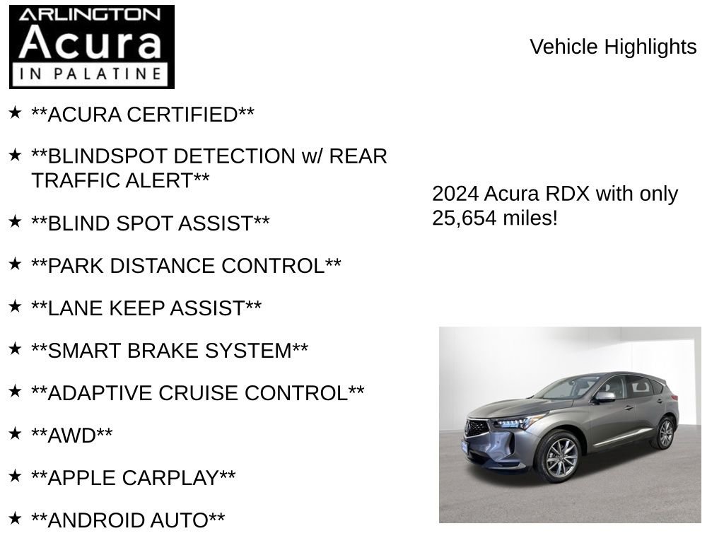 Certified 2024 Acura RDX w/ Technology Package image 7