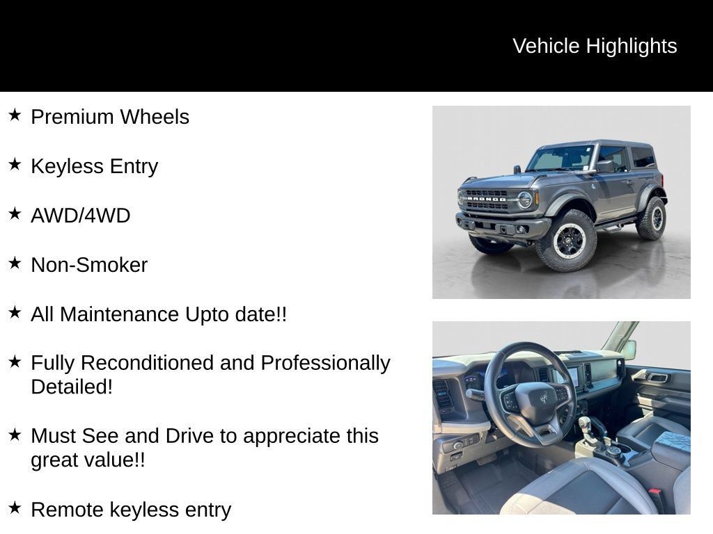 Certified 2022 Ford Bronco Black Diamond w/ Sasquatch Package AWD/4WD image 17