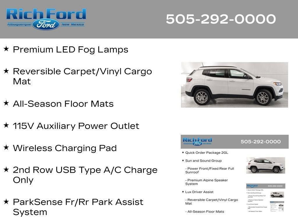 Used 2022 Jeep Compass Latitude w/ Sun and Sound Group AWD/4WD image 60