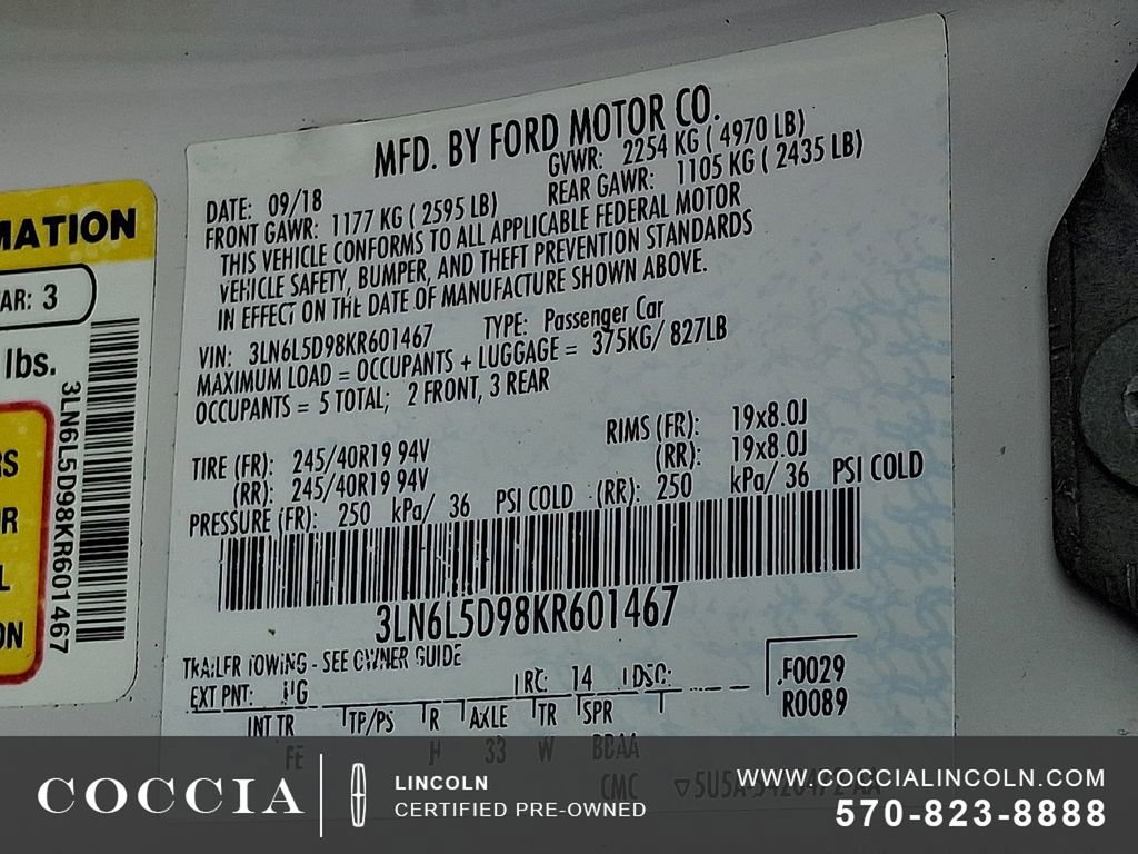 Used 2019 Lincoln MKZ Reserve w/ Reserve Plus Package image 28