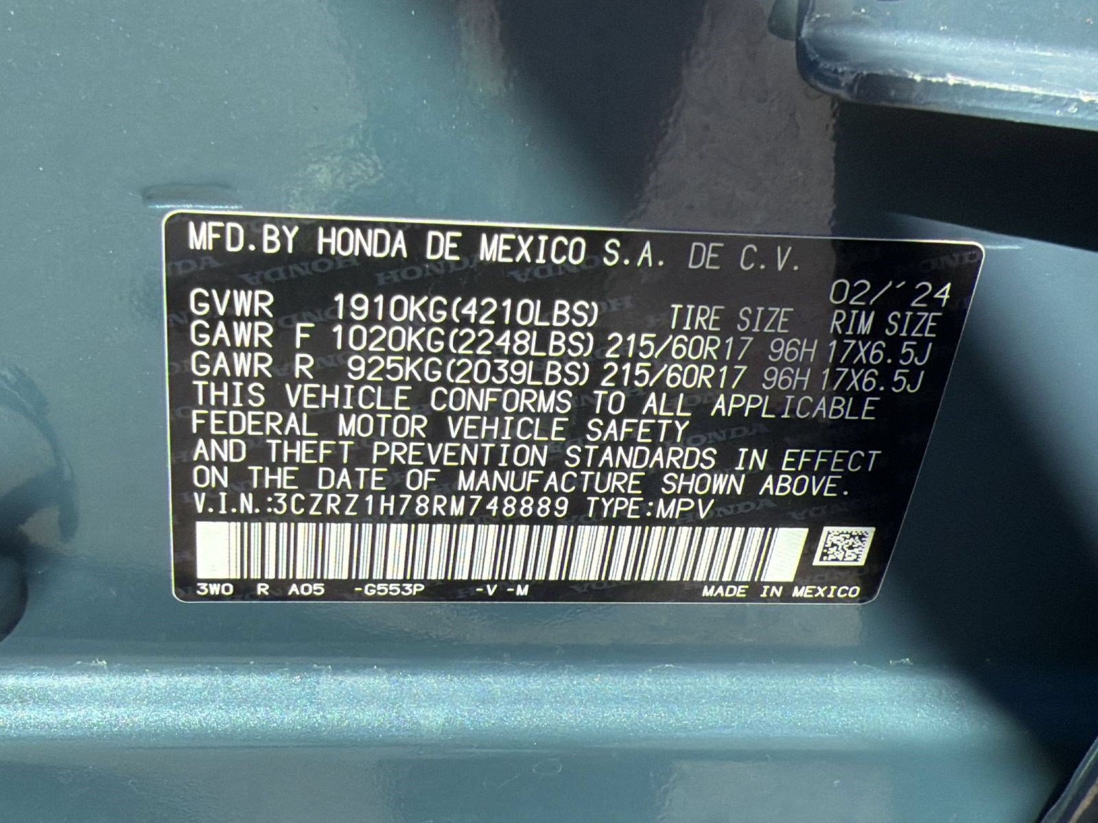 Used 2024 Honda HR-V EX-L image 23