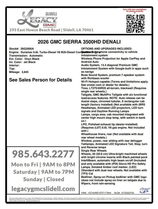 Used 2026 GMC Sierra 3500 Denali w/ Denali Reserve Package AWD/4WD image 29
