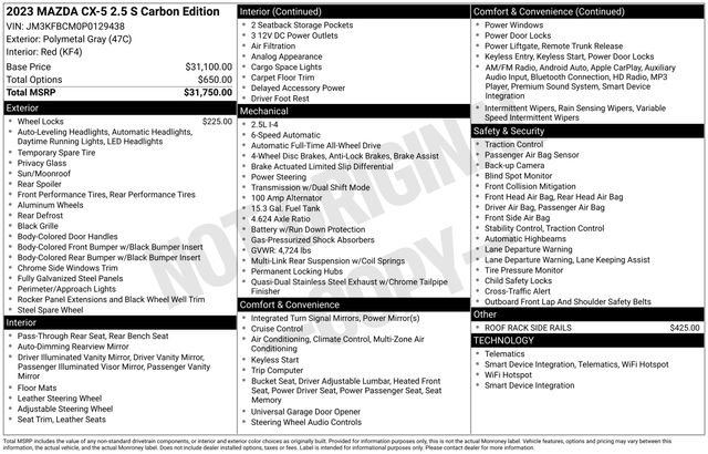 Used 2023 MAZDA CX-5 Carbon Edition image 39