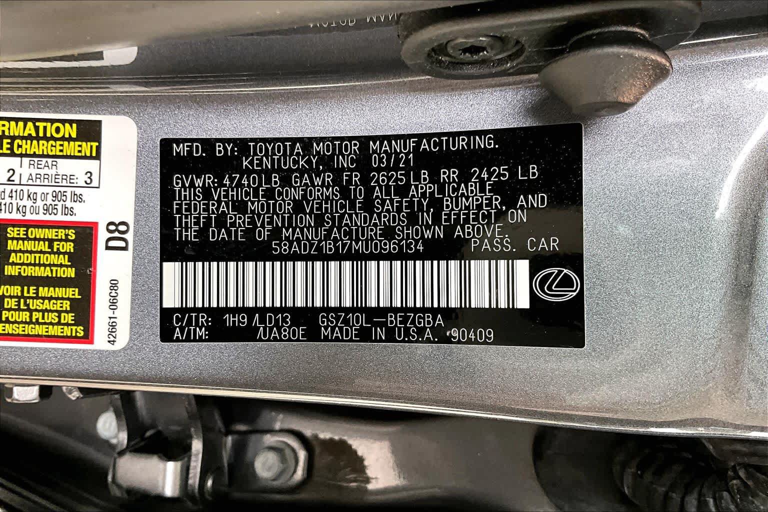 Used 2021 Lexus ES 350 w/ Premium Package FWD image 35