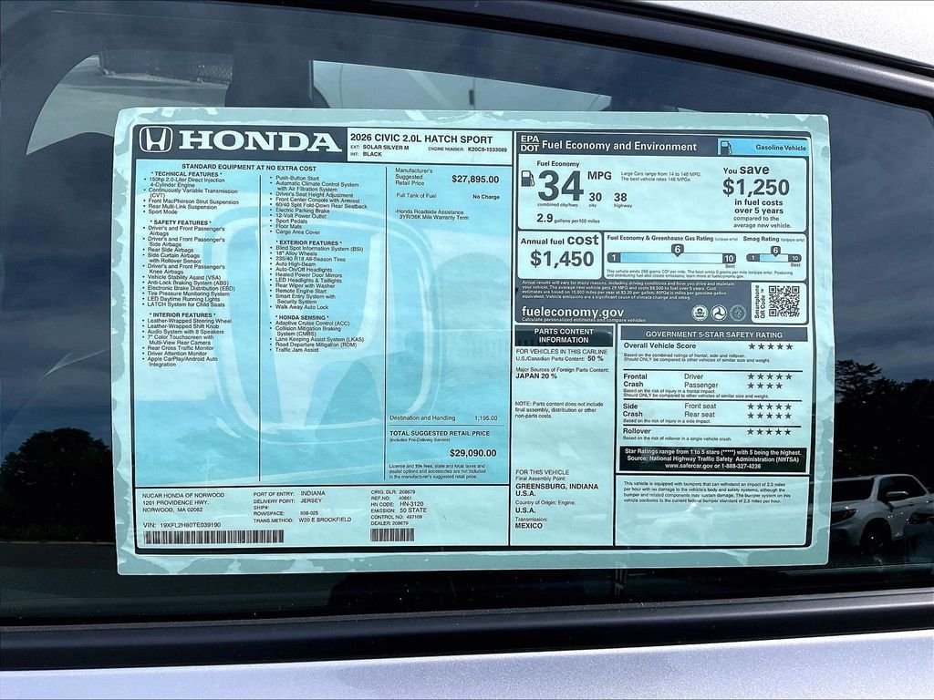 New 2026 Honda Civic Sport image 18