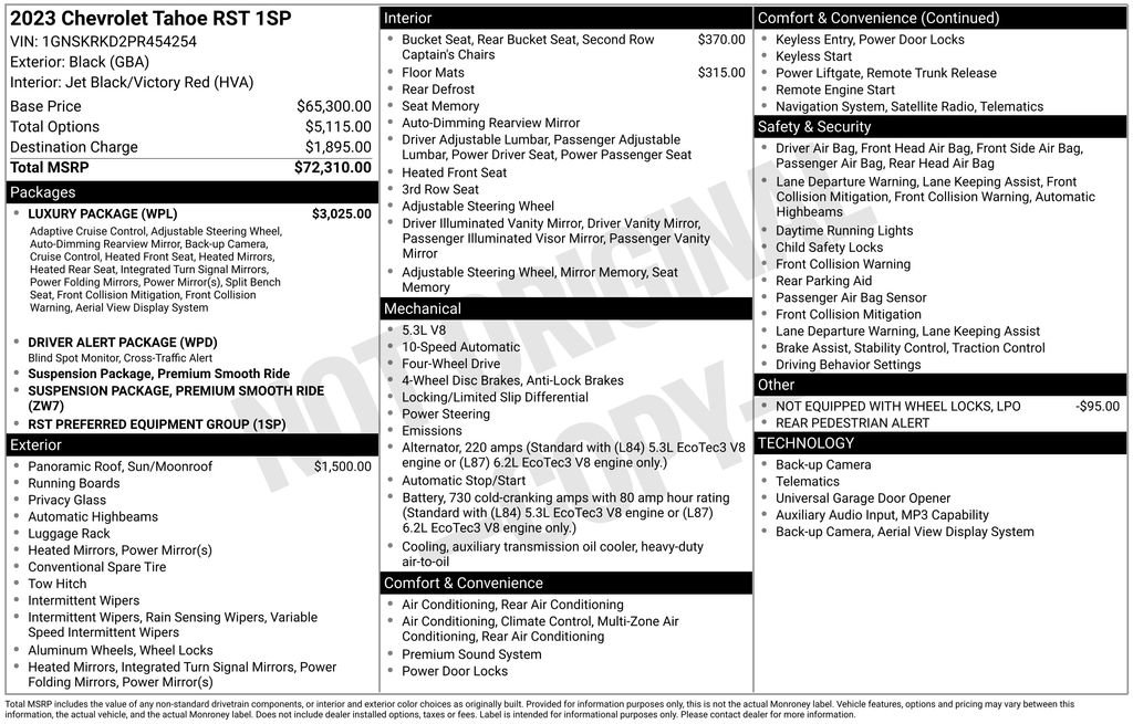 Used 2023 Chevrolet Tahoe RST w/ Luxury Package AWD/4WD image 11