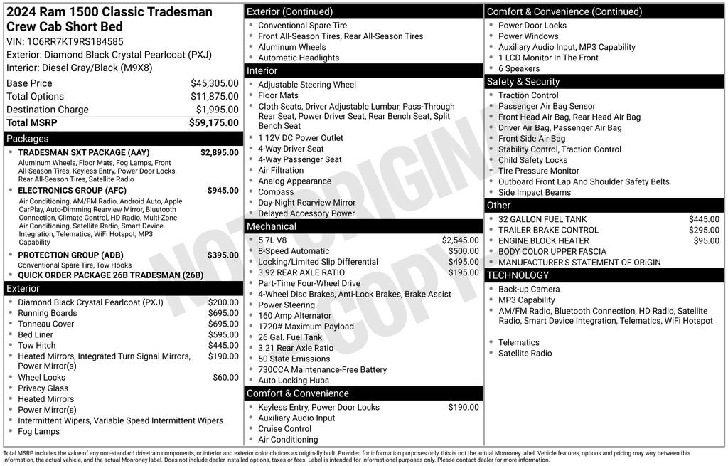 Used 2024 RAM 1500 Tradesman w/ Tradesman SXT Package AWD/4WD image 9