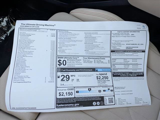 Used 2026 BMW X3 xDrive30 w/ Convenience Package image 18