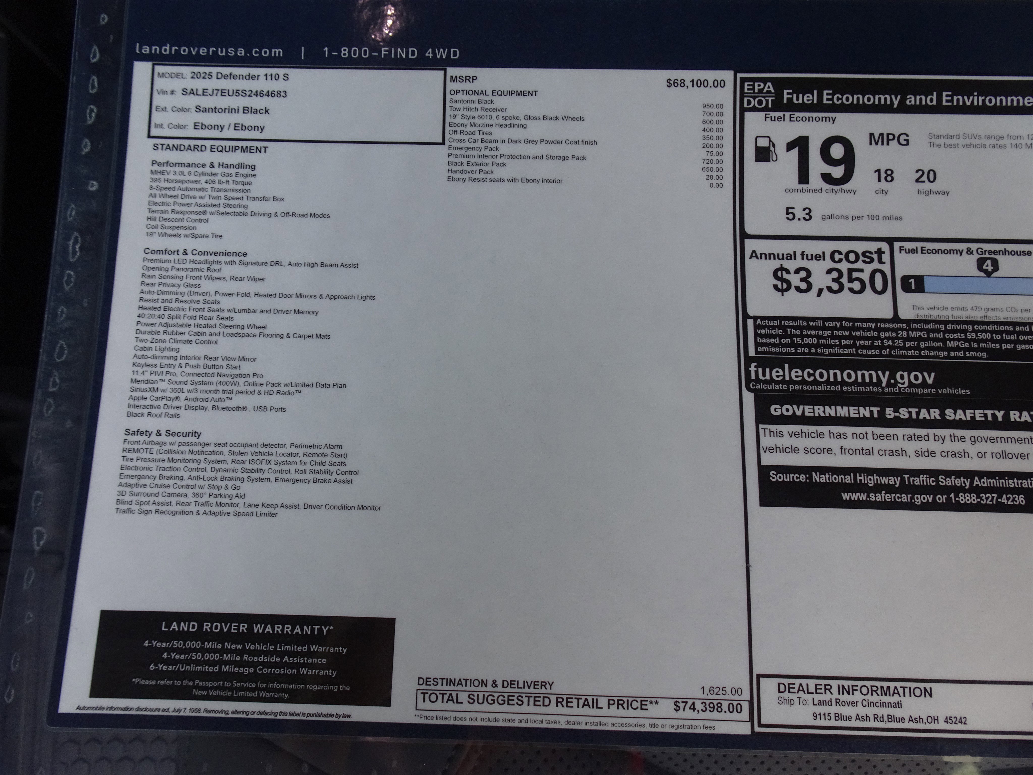 New 2025 Land Rover Defender 110 S image 7