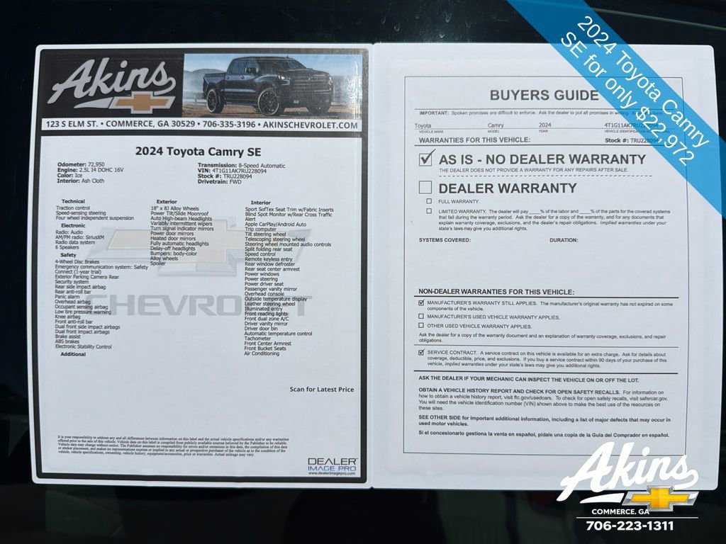 Used 2024 Toyota Camry SE FWD image 11