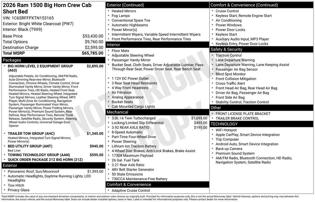 New 2026 RAM 1500 Big Horn AWD/4WD image 6