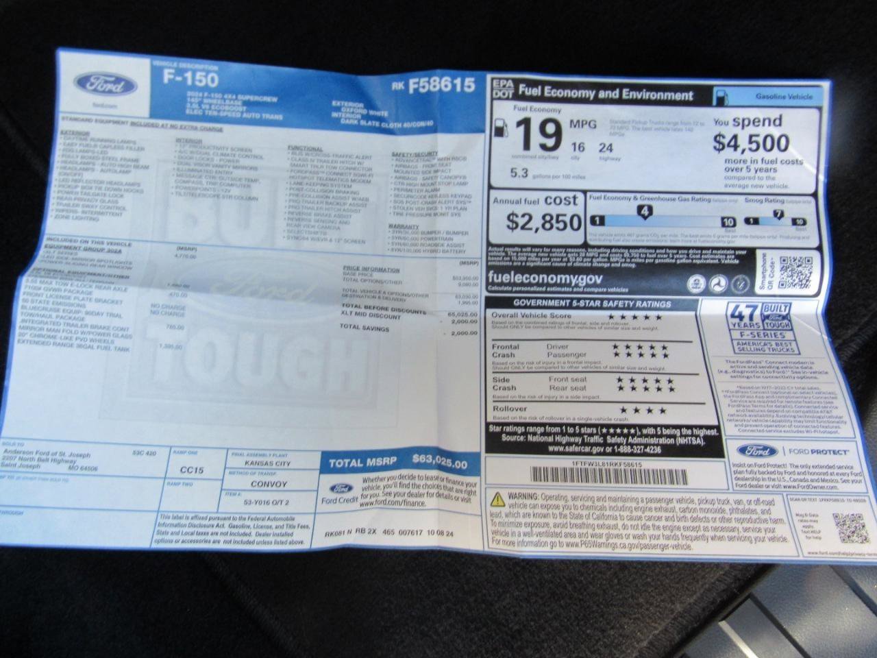 Used 2024 Ford F150 XLT w/ Equipment Group 302A MID image 36