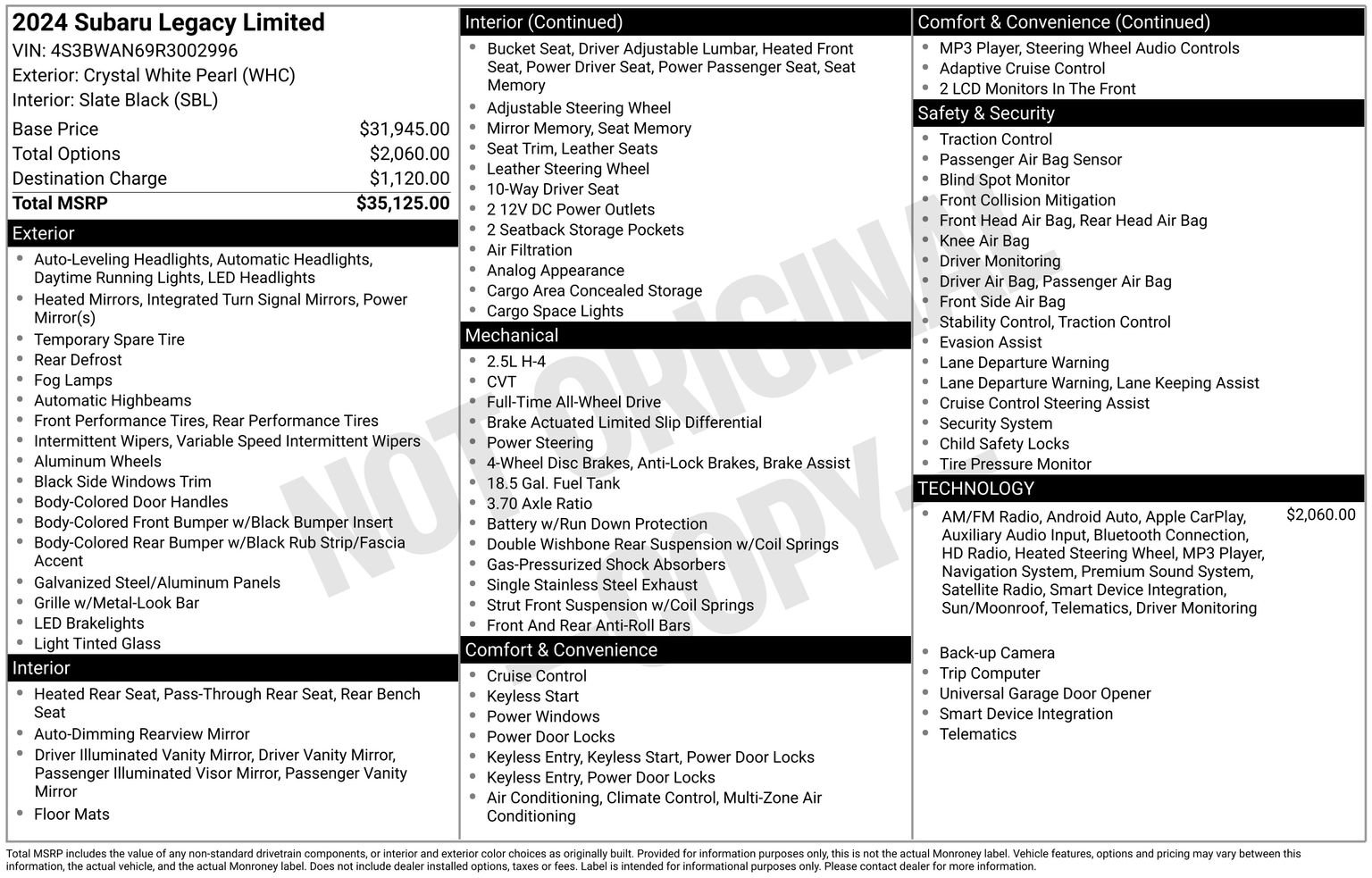 Certified 2024 Subaru Legacy Limited image 34