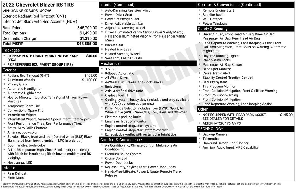 Certified 2023 Chevrolet Blazer RS image 7