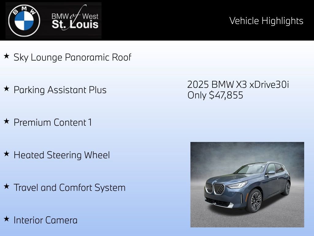 Certified 2025 BMW X3 xDrive30i w/ Premium Package image 16