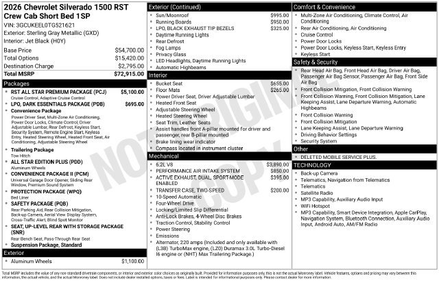 New 2026 Chevrolet Silverado 1500 RST w/ RST All Star Premium Package AWD/4WD image 35