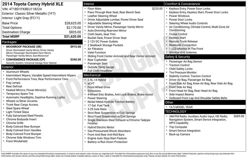Used 2014 Toyota Camry XLE w/ Moonroof Package FWD image 18