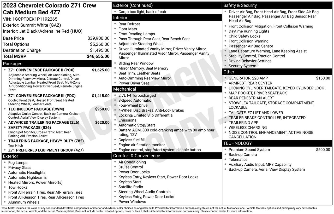 Used 2023 Chevrolet Colorado Z71 w/ Z71 Convenience Package 2 image 49