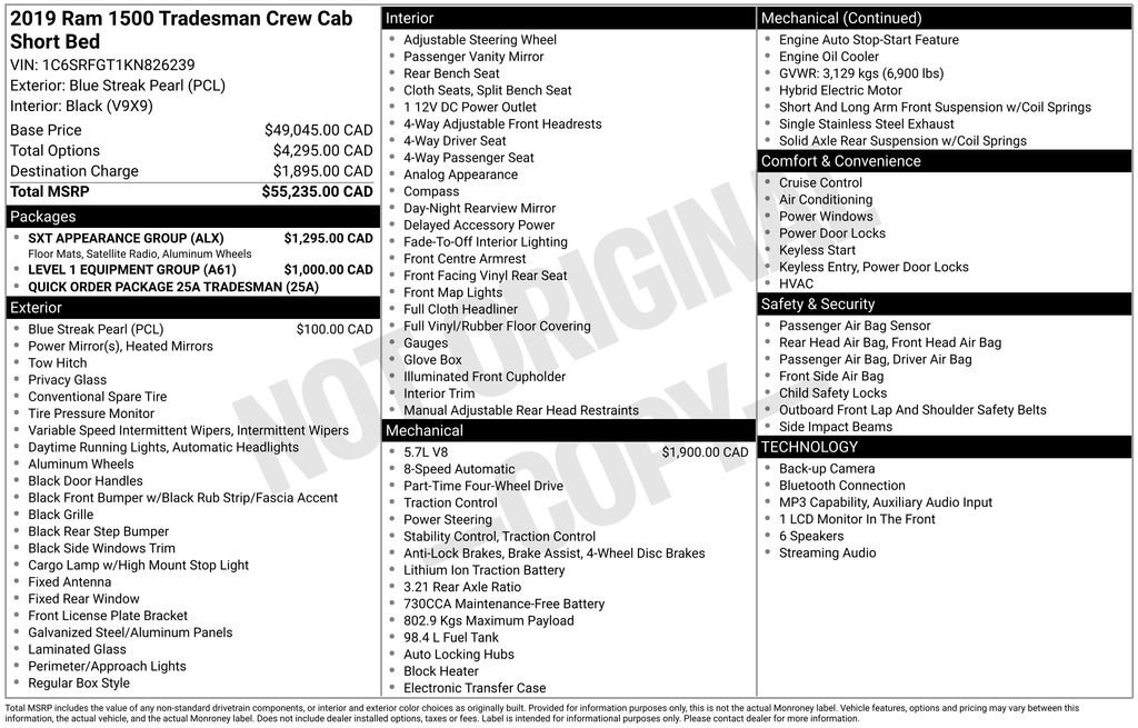 Used 2019 RAM 1500 Tradesman w/ SXT Appearance Group AWD/4WD image 42