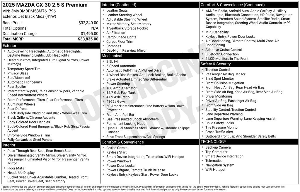 Used 2025 MAZDA CX-30 AWD 2.5 S w/ Premium Package image 10